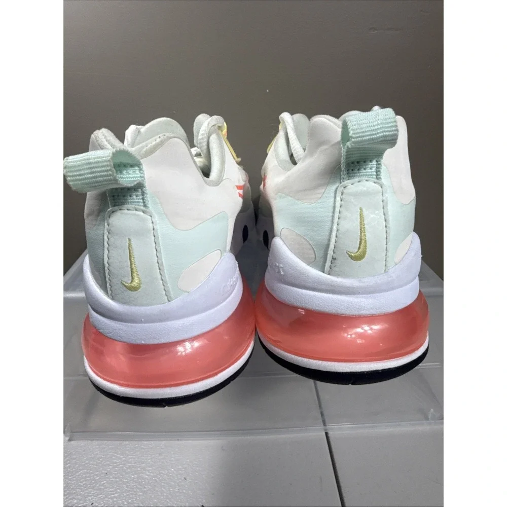 Nike Air Max 270 React Pale Ivory Running Shoes CV8818-102 Women's Size 8 EUC!!!